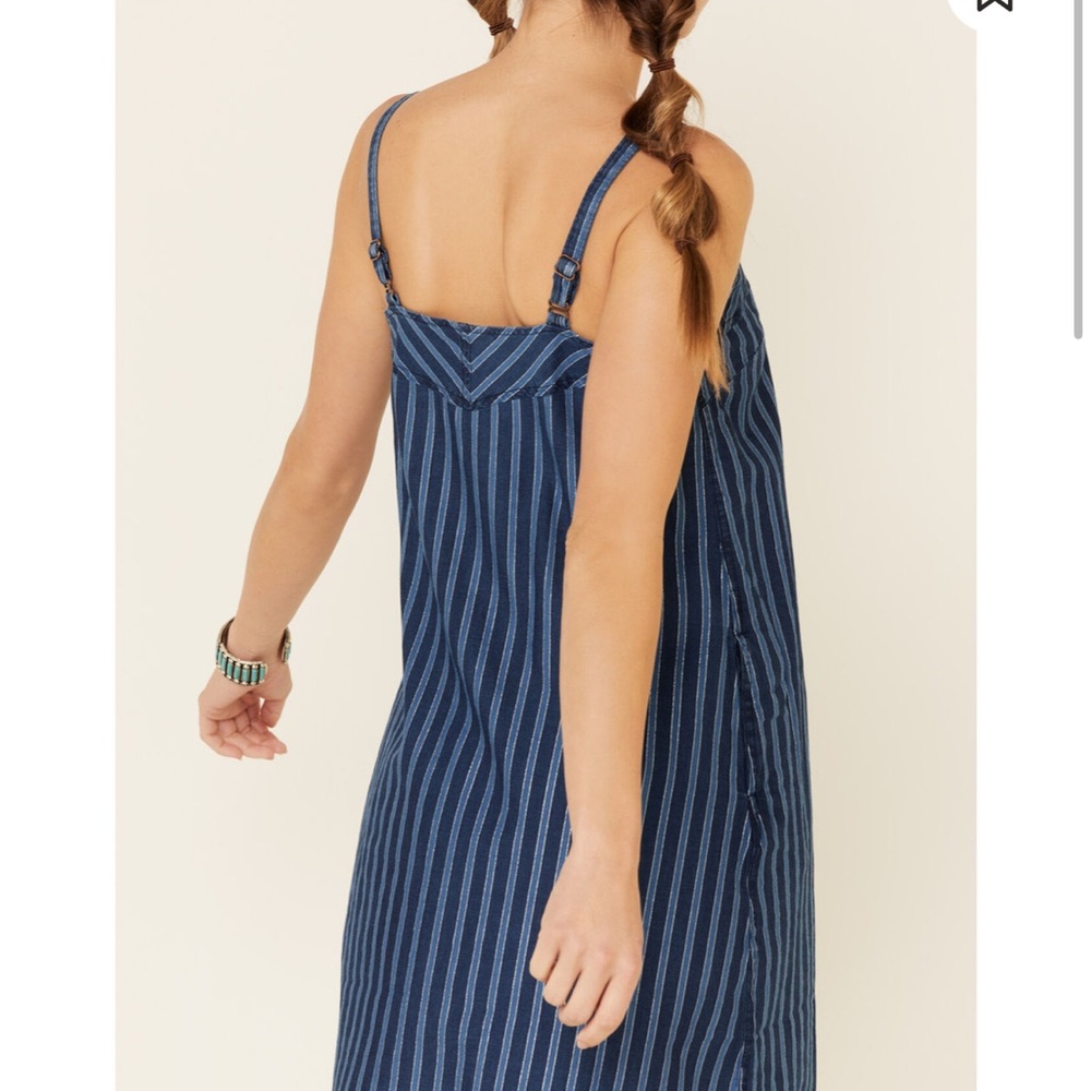 Wrangler Navy Striped Strapless Dress - Picture 3 of 4